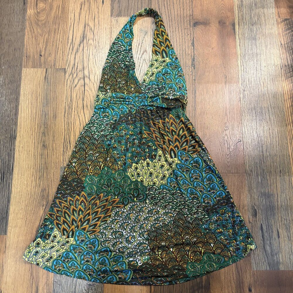 White Mark Boho Paisley Hippie Halter Dress